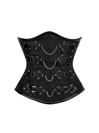 Steampunk-Corsage Unterbrust Brokat "Alivia" Vorn